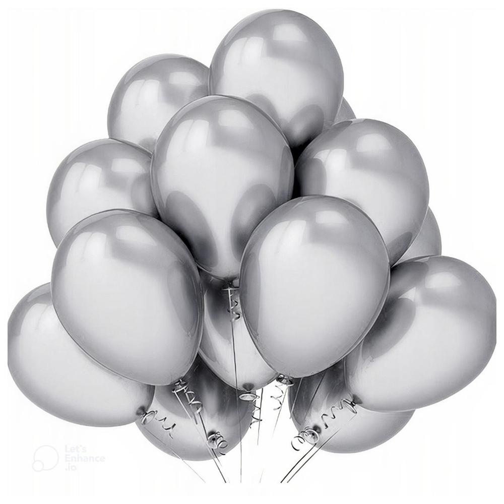 Pack de 100 Ballons en Latex Ronds Argent métallisé