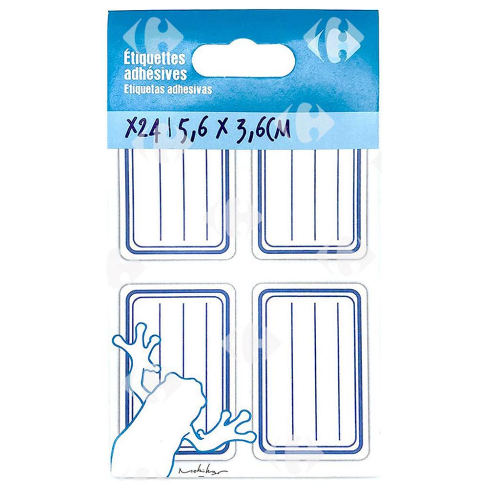 [316360] Étiquettes Bleues 36x56mm Carrefour 24 unités