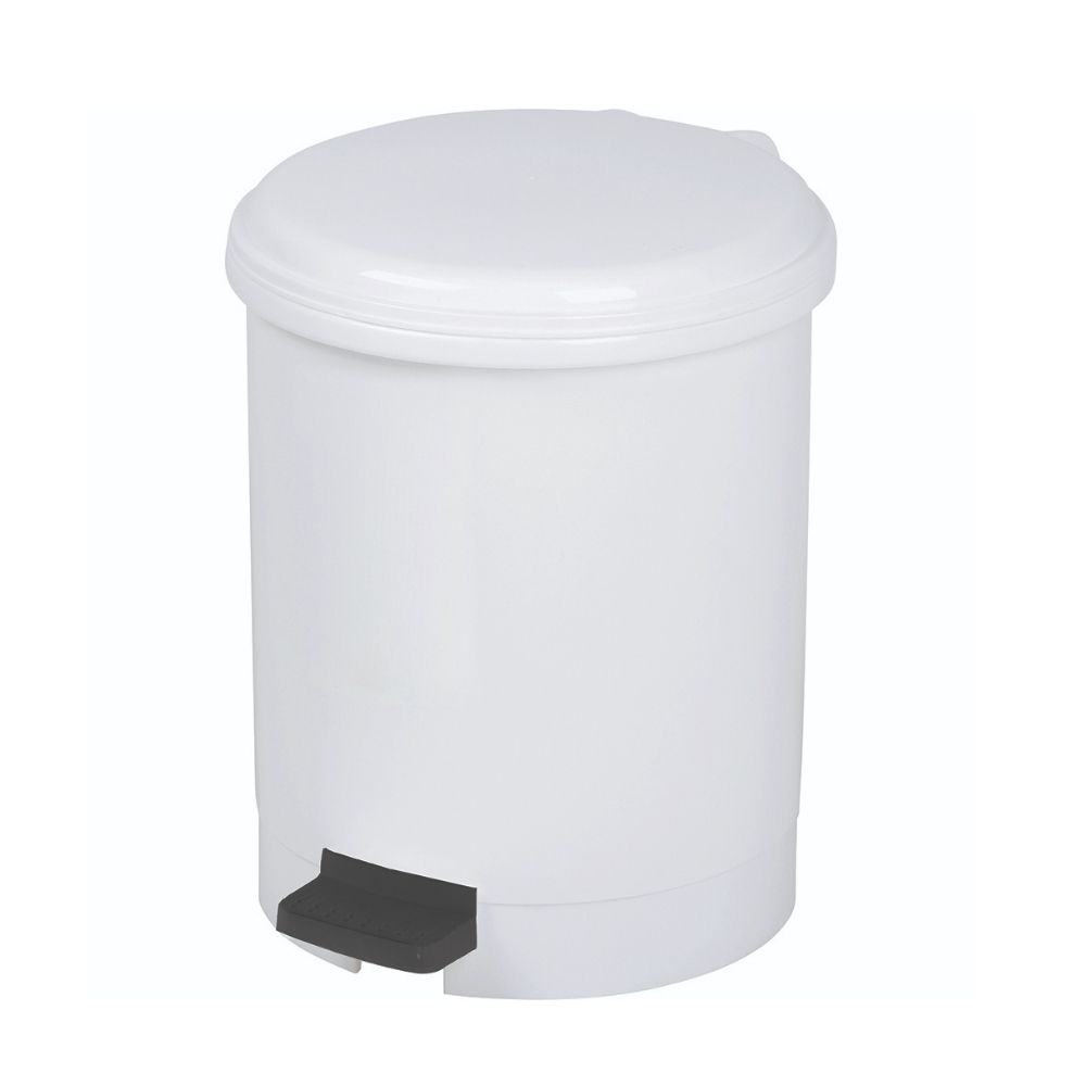 [635110] Poubelle à Pédale Plastique Blanche 3L