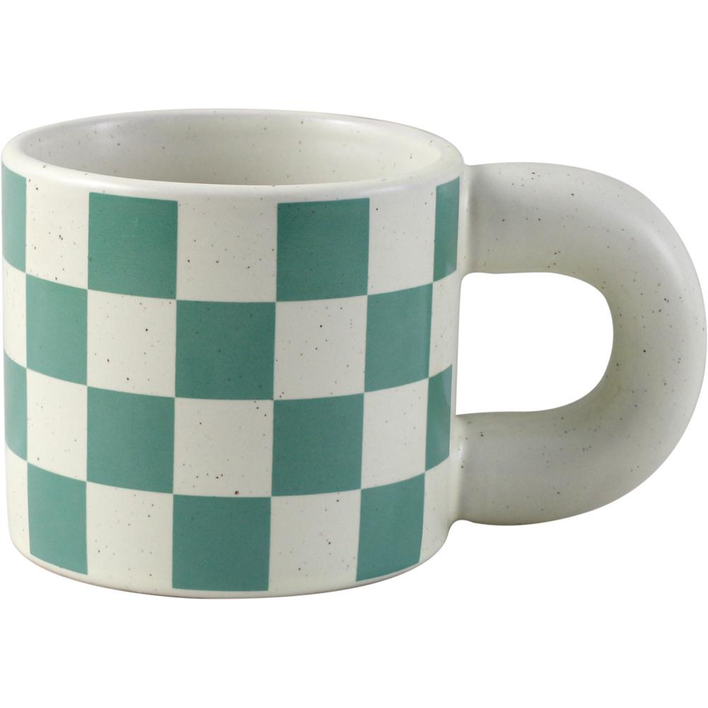 Mug en Porcelaine Carreaux Vert Graph Kasa 30cl