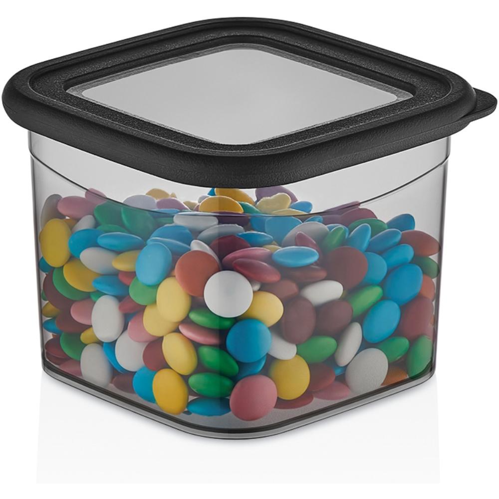 [715179] Boîte Alimentaire Carrée Élégante Fumée 60cl