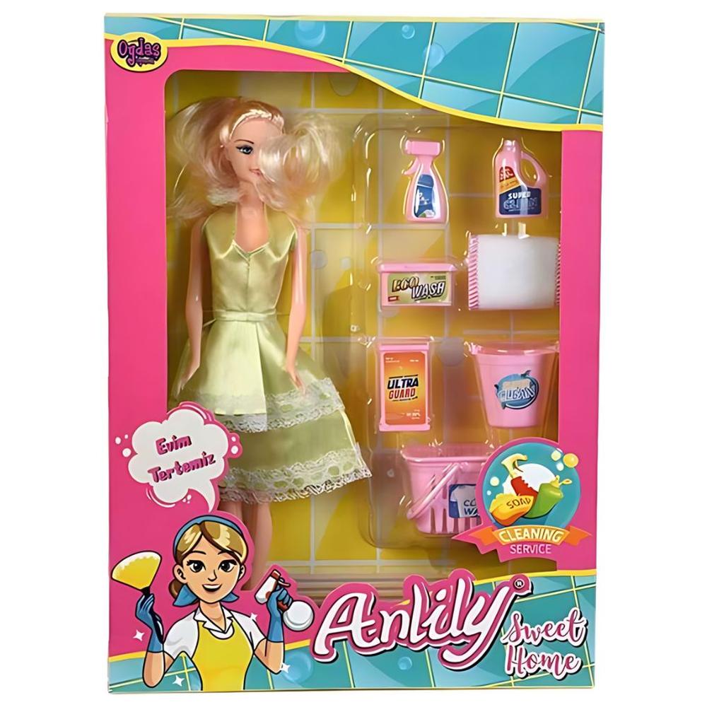 [715922] Poupée avec Kit de Nettoyage Anlily 32,2x15x17,1cm