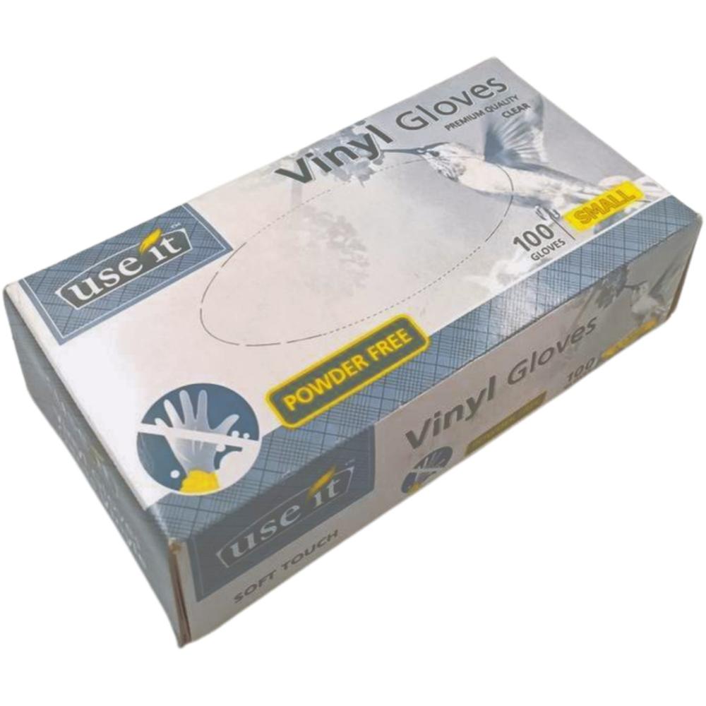 [661226] Gants Vinyl Blanc Sans Poudre - Small Use It 100 unités.