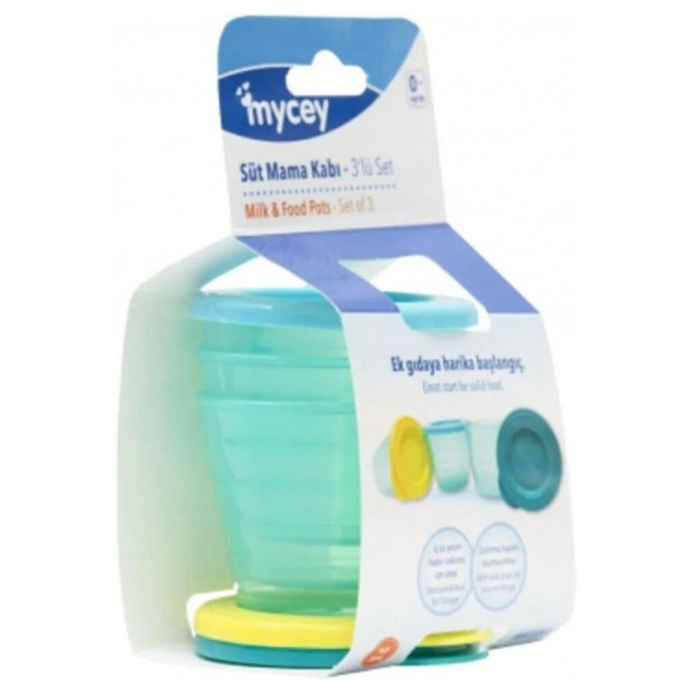 [714067] Lot de 3 Pots à Lait et à Nourriture MYCEY