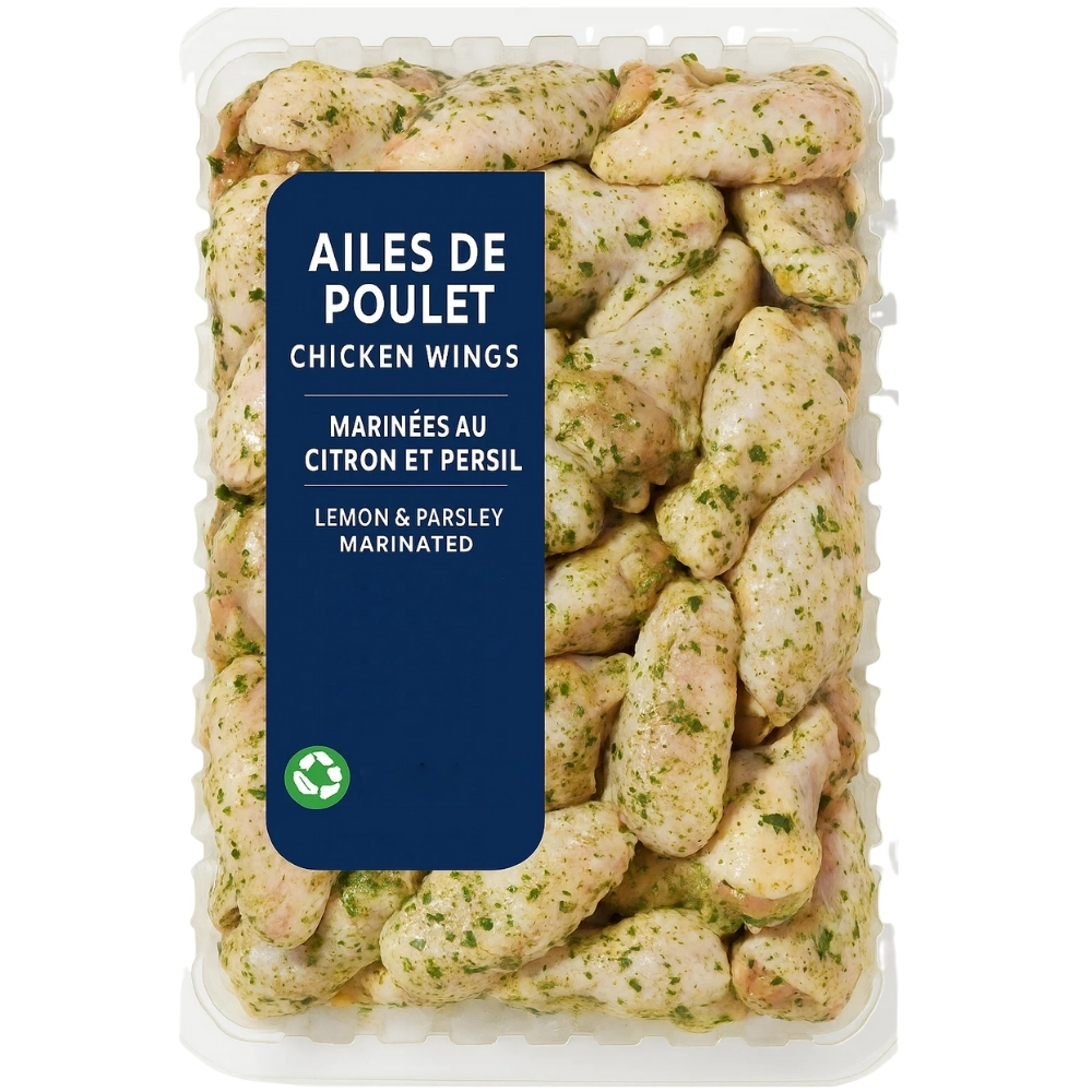 Ailes de Poulet Marinés au Citron et Persil Barquette 500g
