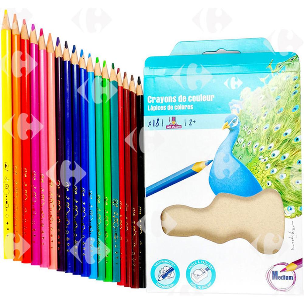 Paquet de Crayons de Couleur Carrefour 18 unités