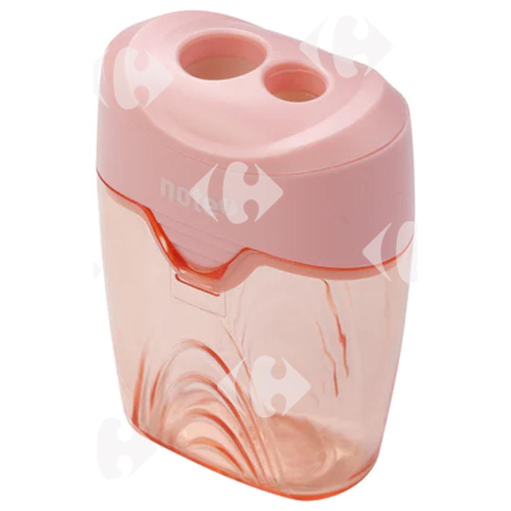 [700084] Taille-Crayon 2 Trous Couleurs Pastel Note 8,5x5x3,2cm