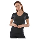 T-shirt Femme à Manches Courtes Col V Noir en Coton - Taille M