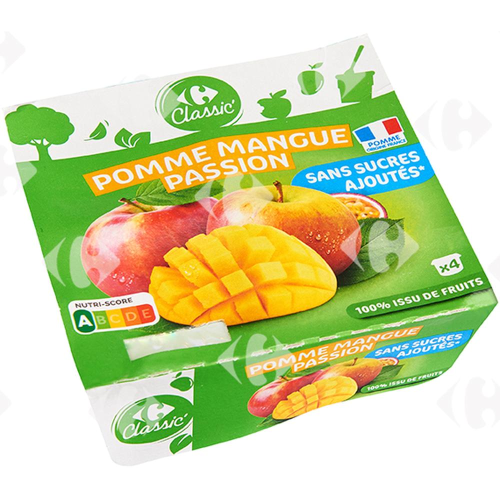 [644265] Compotes Pomme Mangue et Passion Carrefour 4x100g