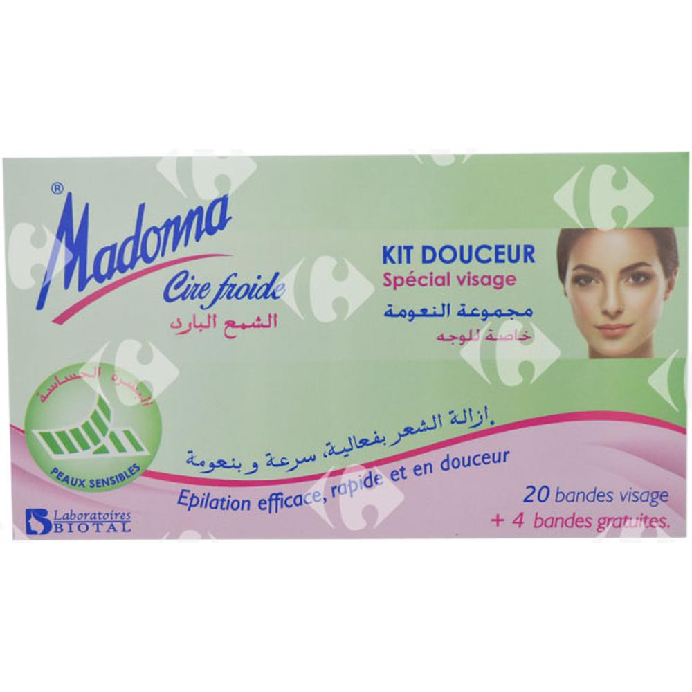 Bandes Dépilatoires Visage Madonna 20 feuilles
