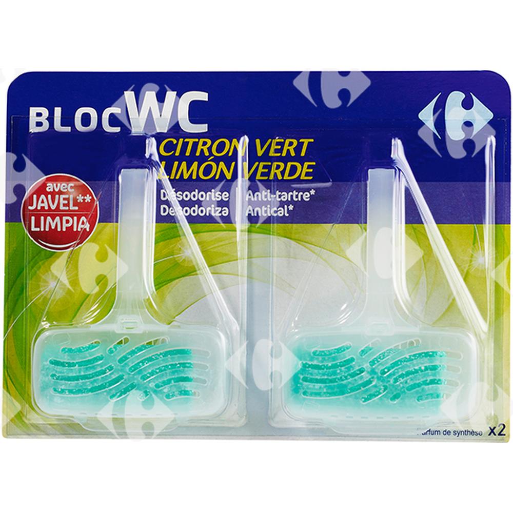 Bloc Cuvette WC Javel Citron Carrefour 2 unités