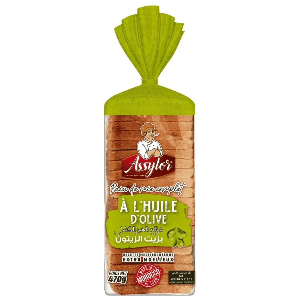 Pain de Mie Complet à l'Huile d'Olive Extra Vierge Assylor 19 tranches 500g