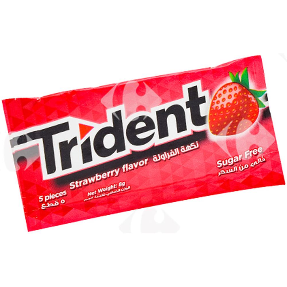 [5164] Chewing-Gum Fraise sans Sucres Trident 5 unités