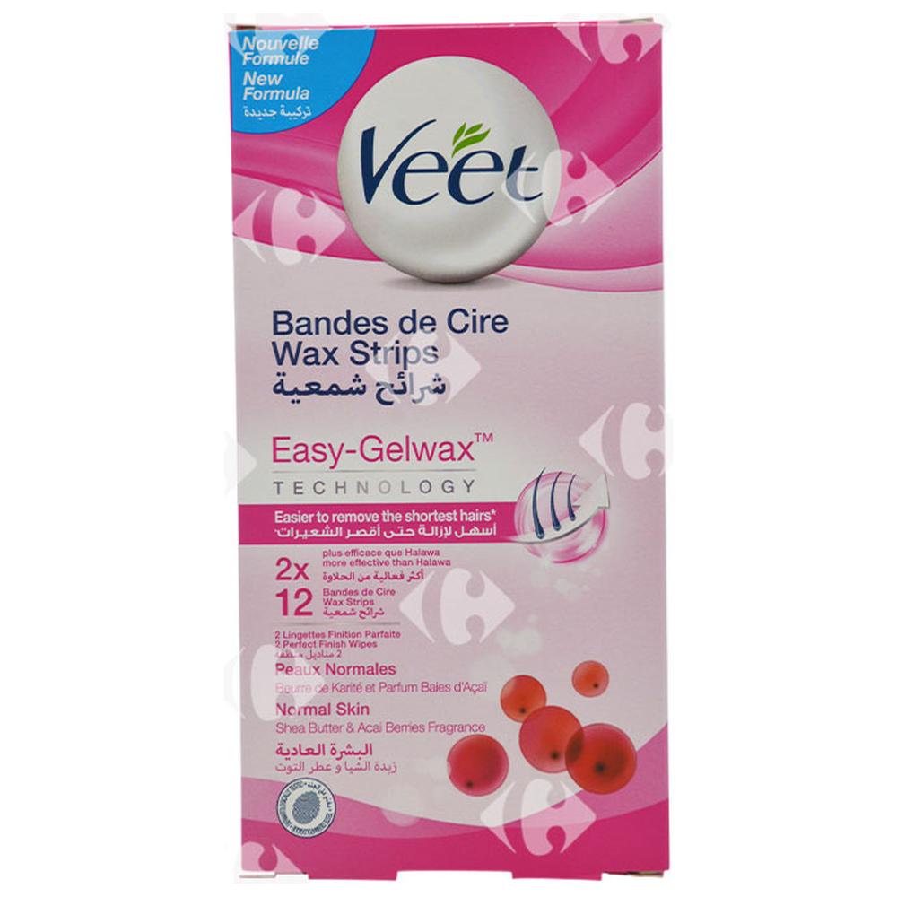 Bandes Dépilatoires Peaux Normales Veet 10 feuilles
