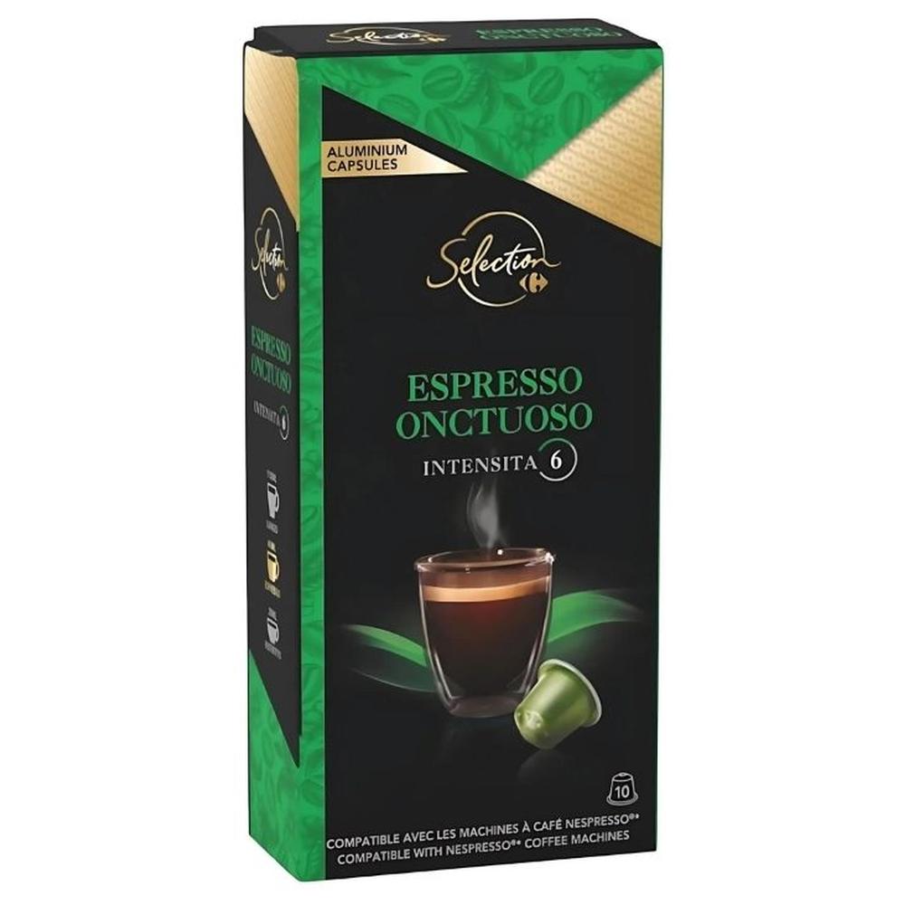 [708140] Café Capsules Espresso Onctuoso N°6 Carrefour Selection 10 Capsules
