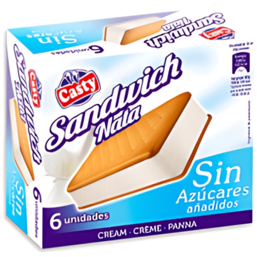 Pack Glace Sandwich Crème Sans Sucre Casty 6 unités 115ml