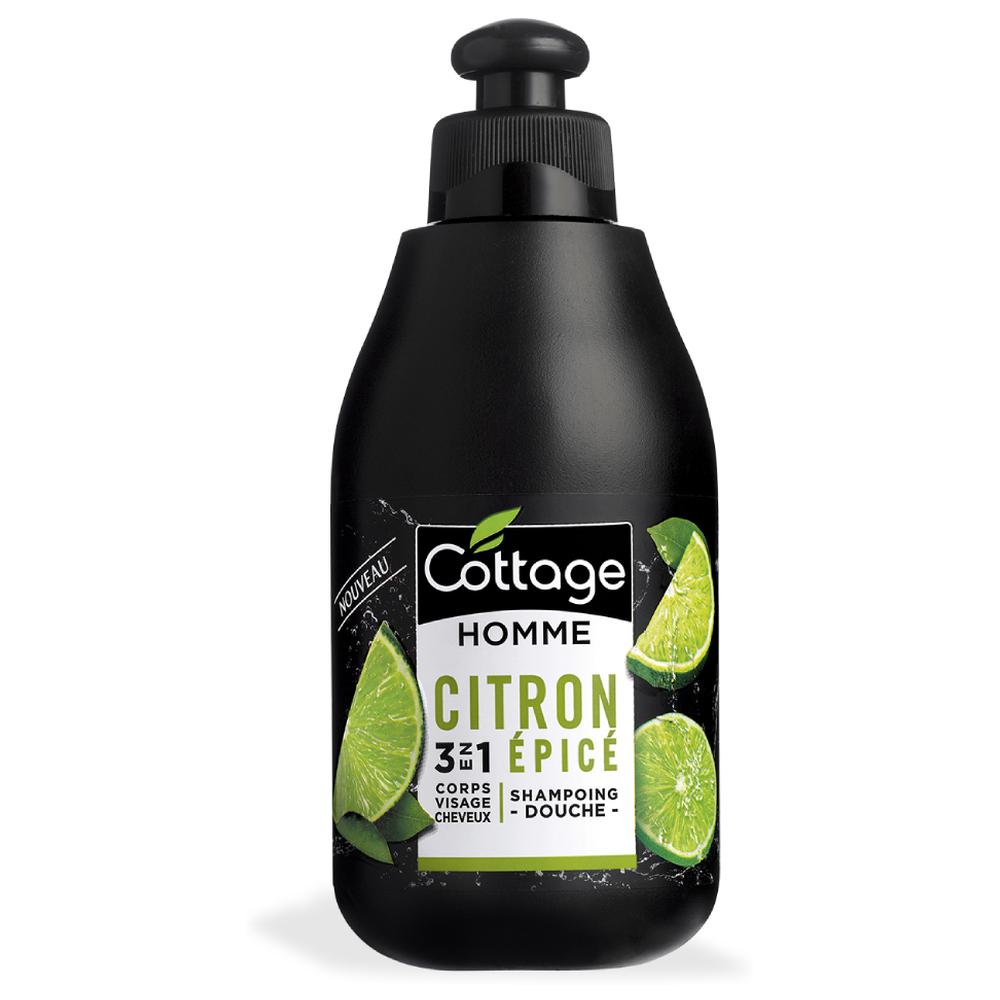 [648527] Shampoing Douche 3En1 Citron Épicé Cottage Men 250ml
