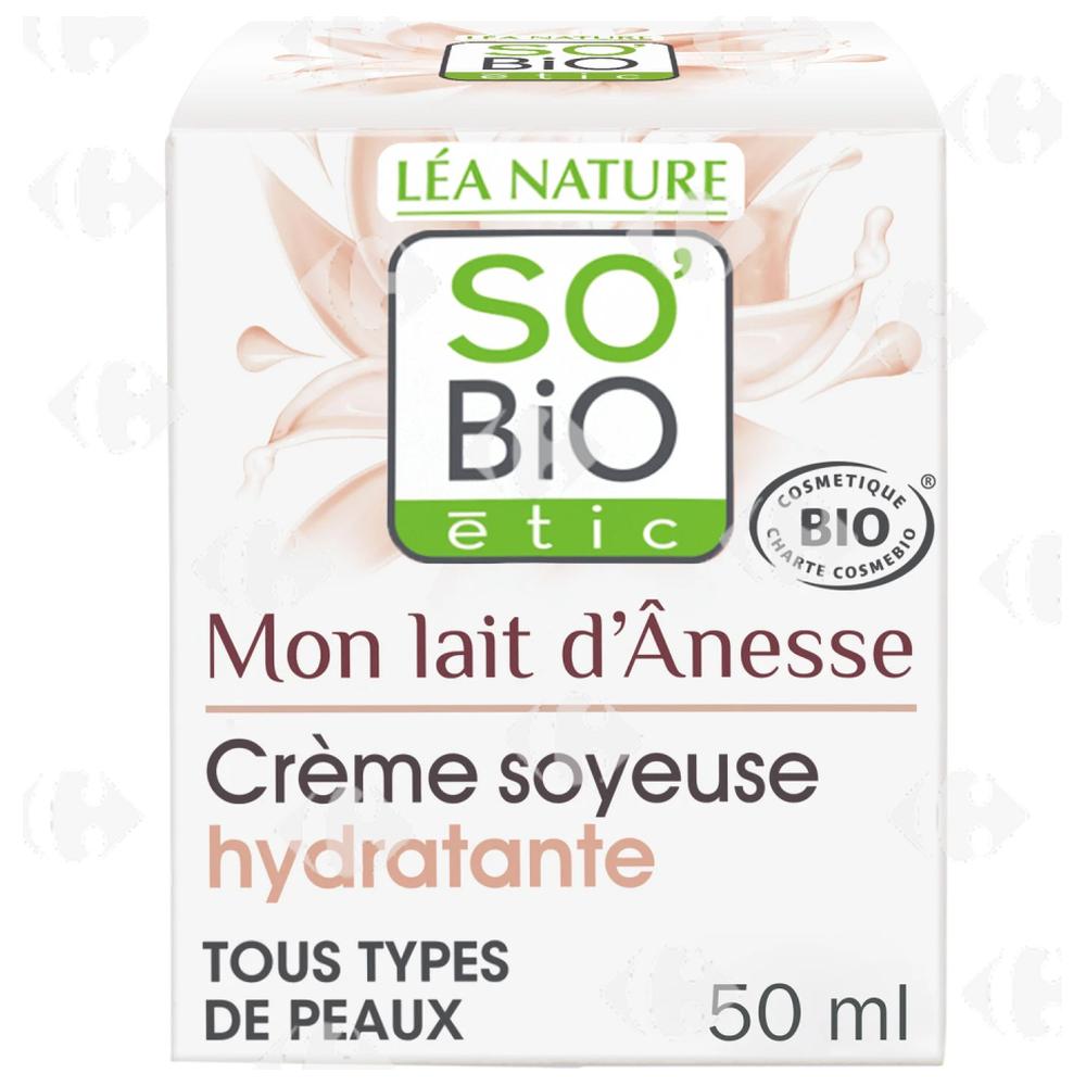 [682837] Crème Visage Hydratante mon Lait d'Ânesse Bio So'Bio 50ml