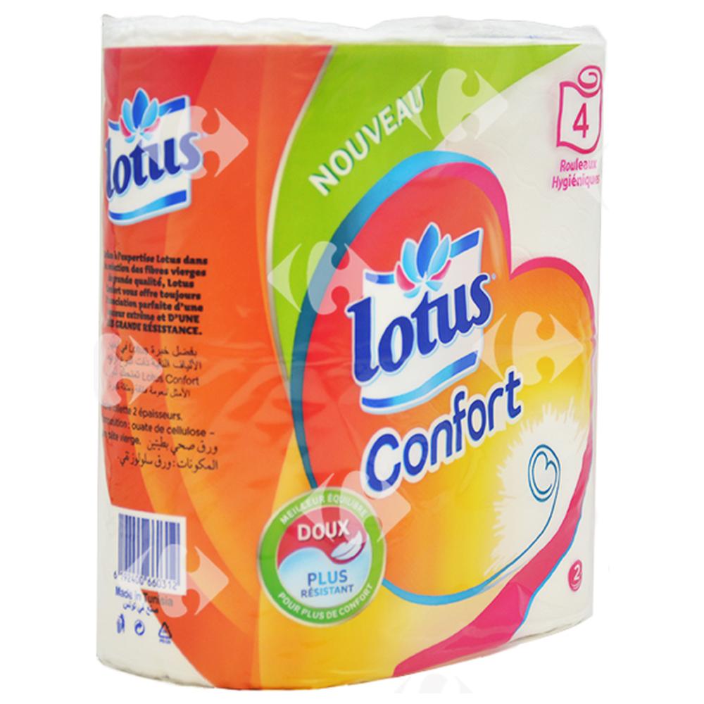 Papier Hygiénique 2 Plis Confort Lotus 4 rouleaux