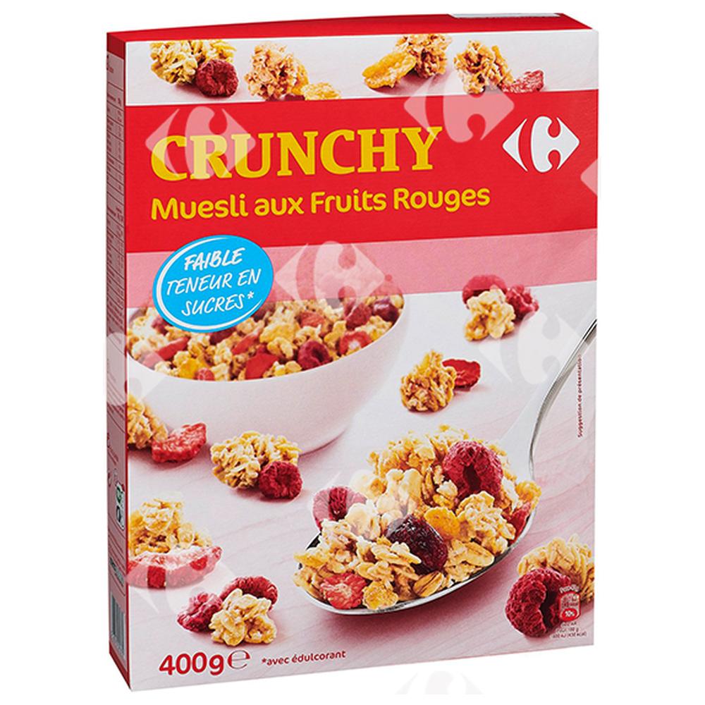 Muesli Croustillant Fruits Rouges Sans Sucre Carrefour 400g