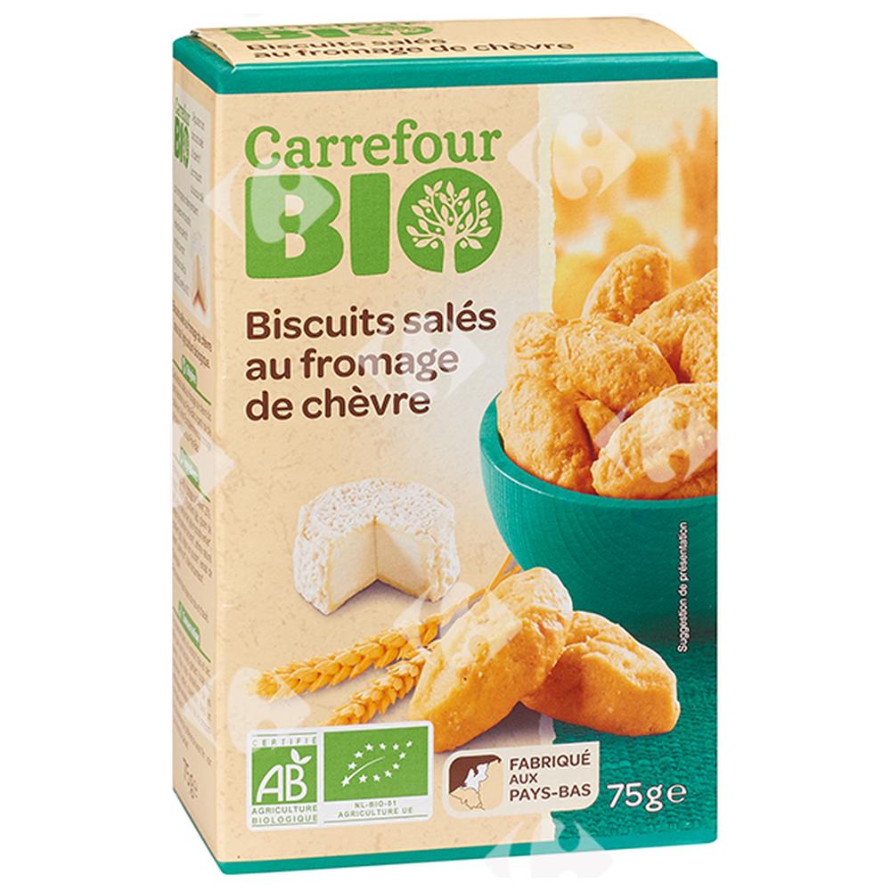 [613355] Biscuits Salé au Fromage de Chèvre Carrefour Bio 75g
