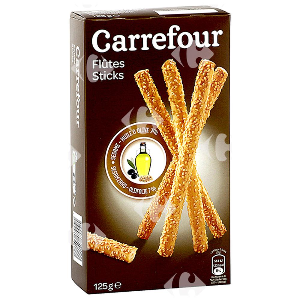 [531015] Biscuits Apéritifs Flûtes au Sésame Carrefour 125g