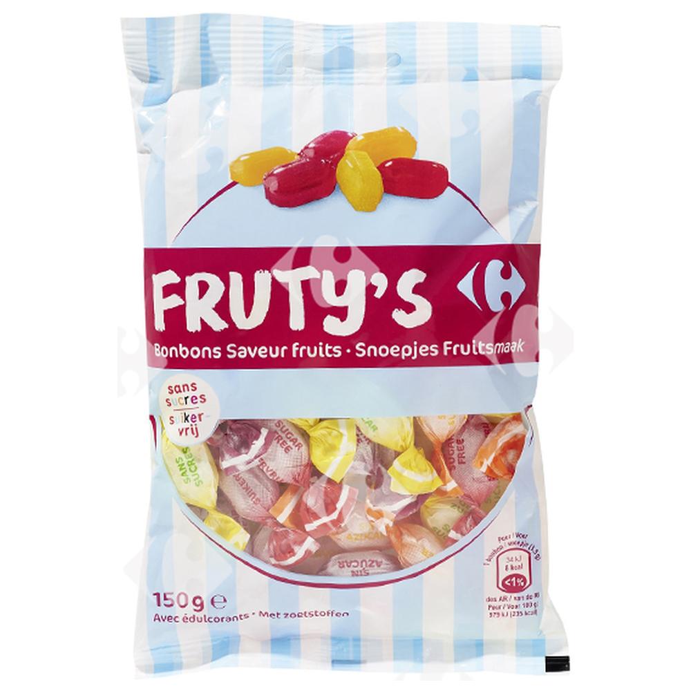 [528452] Bonbons Saveur Fruits Sans Sucres Fruty'S Carrefour 150g
