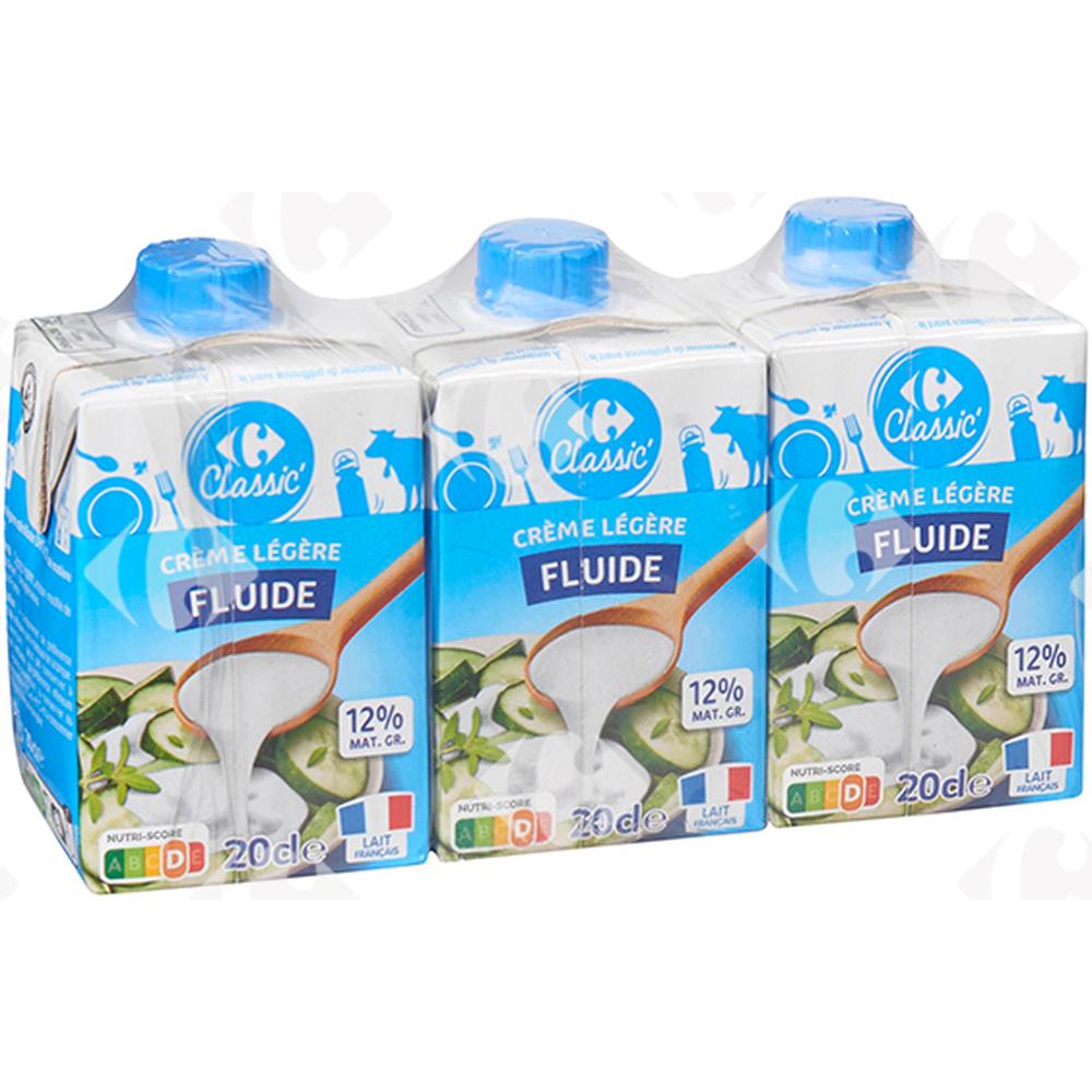 [357138] Crème UHT Fluide 12%Mg Carrefour 3x20cl