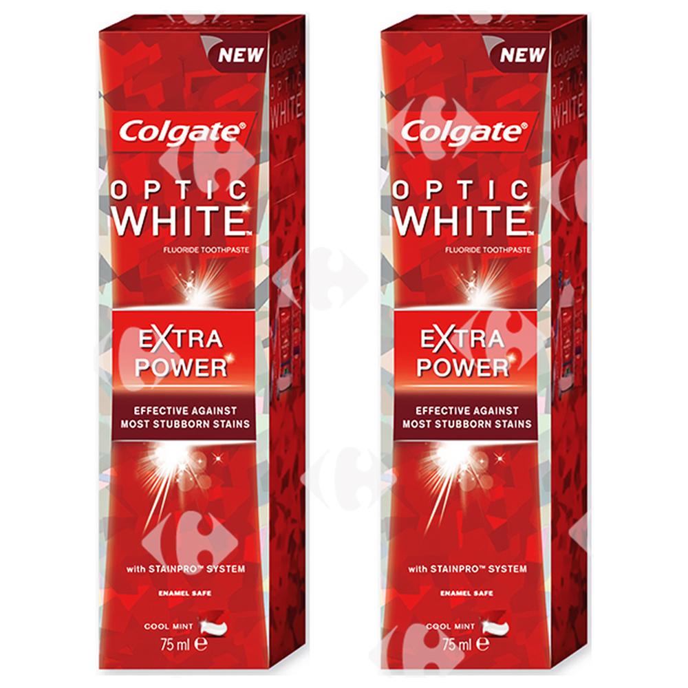 Pack De 2 Dentifrices Optic White Extra Power Colgate 75ml
