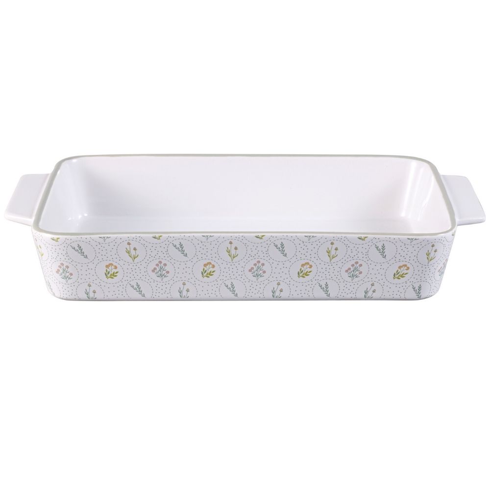 Plat à Four Rectangulaire Kasa en Porcelaine Campestre 37x22cm
