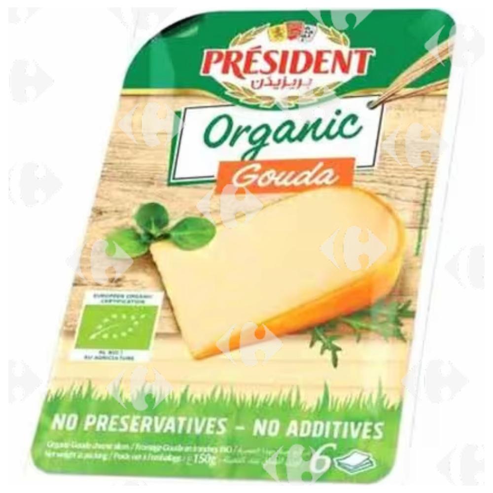 [644703] Fromage Gouda Bio en Tranches Président 150g