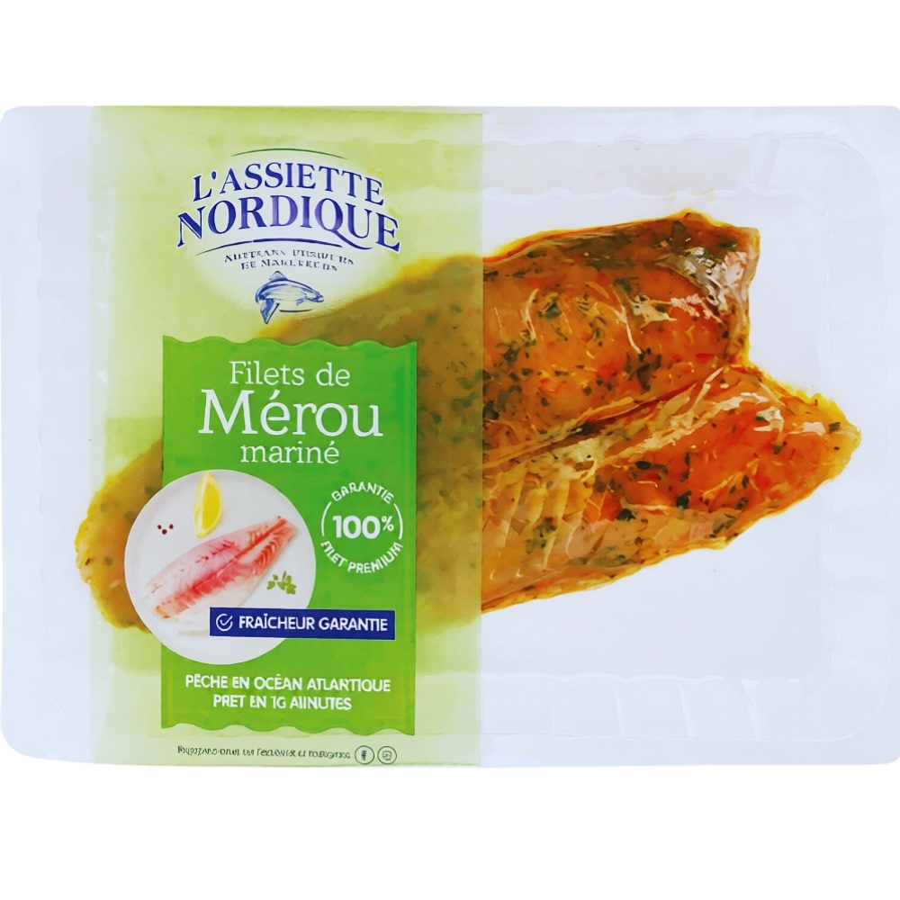 [638710] Filet de Mérou Mariné Assiette Nordique 250g