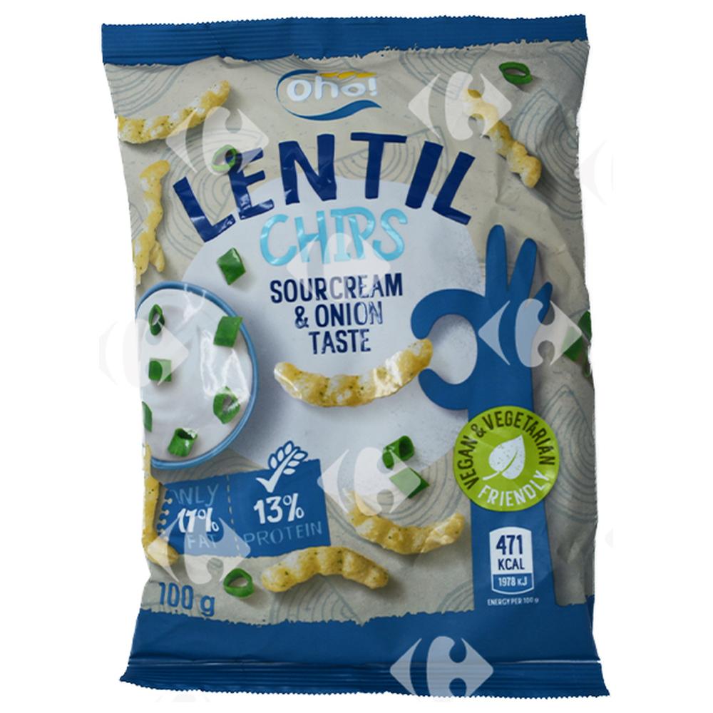 Chips Lentilles Sour Cream Onion Oho 100g