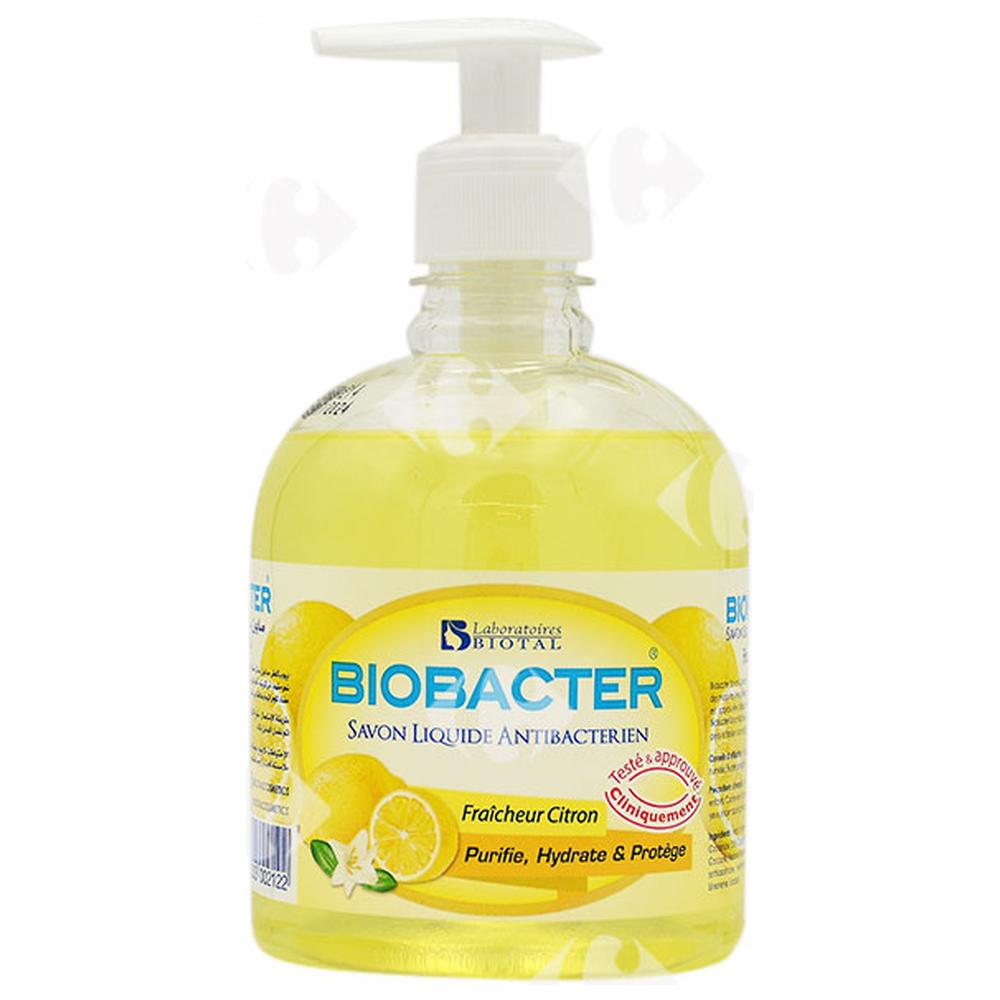 Savon Liquide Antibactérien au Citron Biobacter 500ml