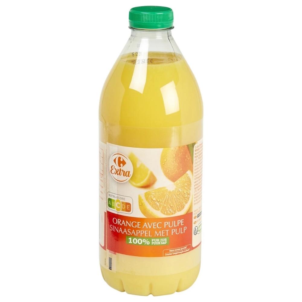 Pur Jus d'Orange 100% avec Pulpe Carrefour Extra 1,5L.