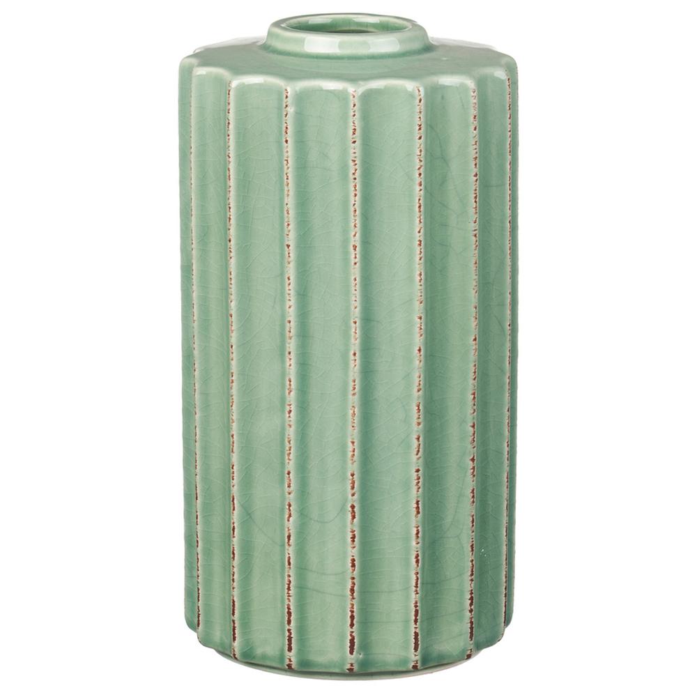 Vase Céramique Graphé Vert Boho Kasa 10,3x19cm