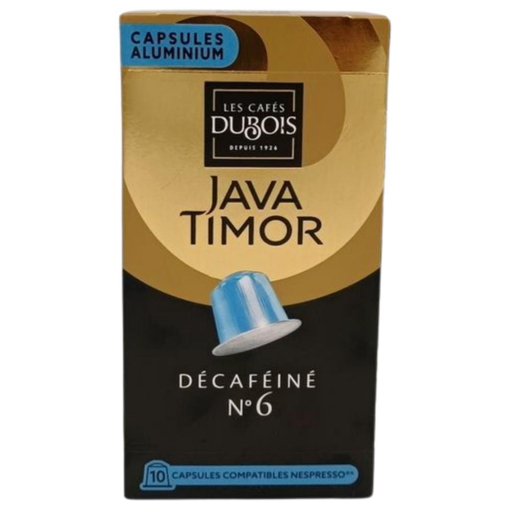 Café en Capsules Décaféiné Java Timor Dubois N6 10 unités