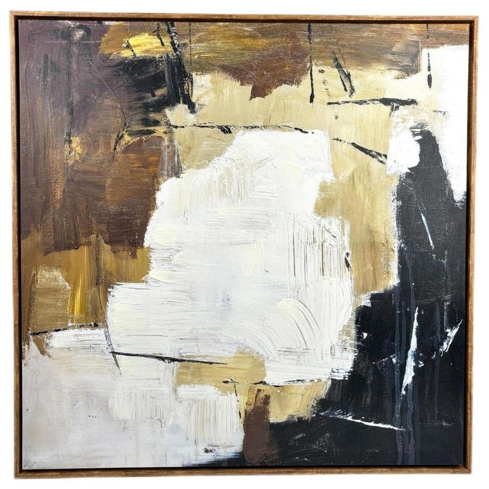 [716537] Tableau Décoratif Peint à l’Huile Abstrait Kasa 73x73cm 