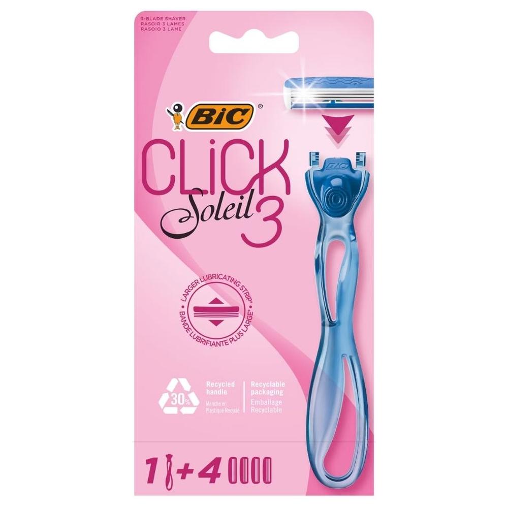 [688410] Rasoir Rechargeable pour Femme Click Soleil Bic 1 Manche et 4 Recharges