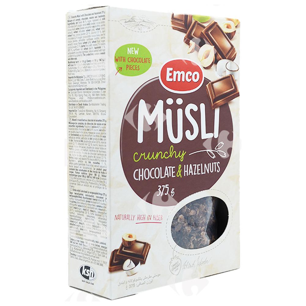 [53784] Muesli Croustillant Chocolat Noisette Muesli Emco 375g