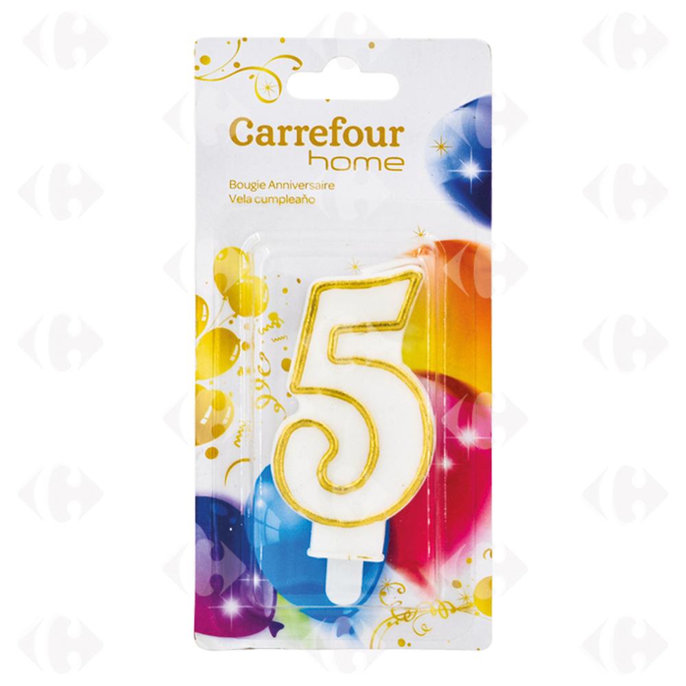 [187720] Bougie d'Anniversaire Chiffre 5 Carrefour Home 1 unité