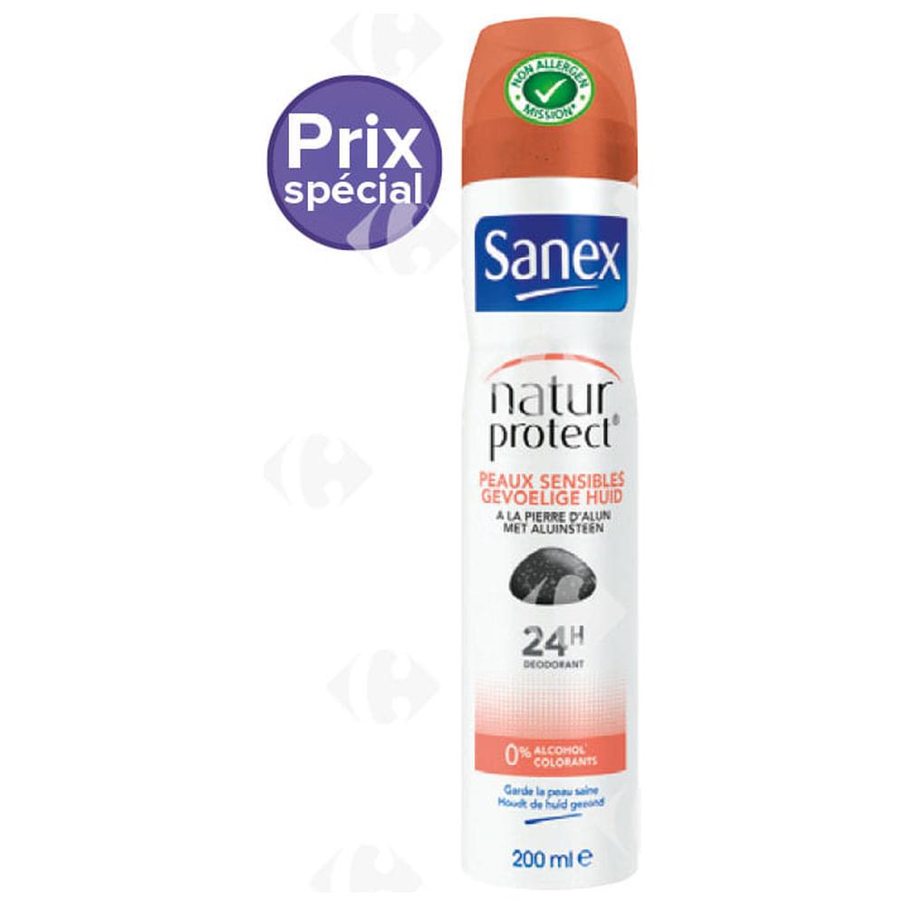 [650548] Déodorant Naturel Protect Extra Efficacité Pierre d'Alun Spray Sanex 200ml.