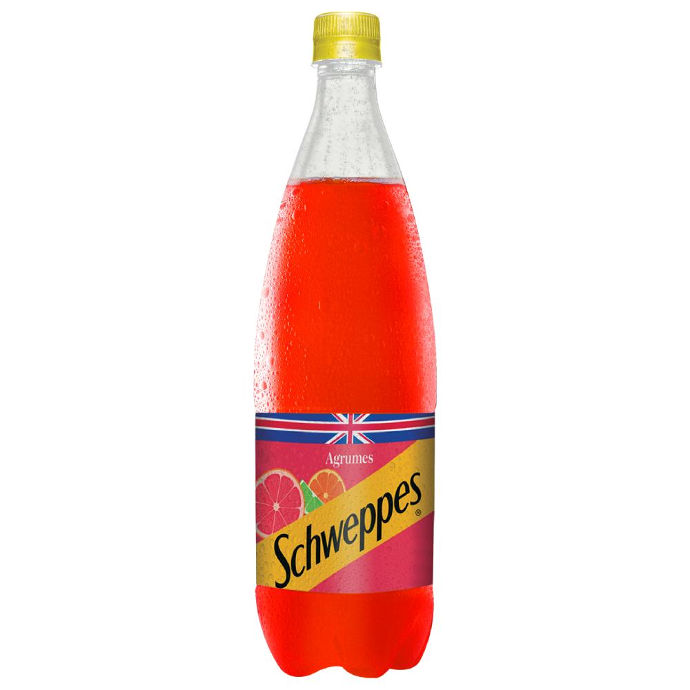 Boisson gazeuse Schweppes agrumes bouteille 1L.