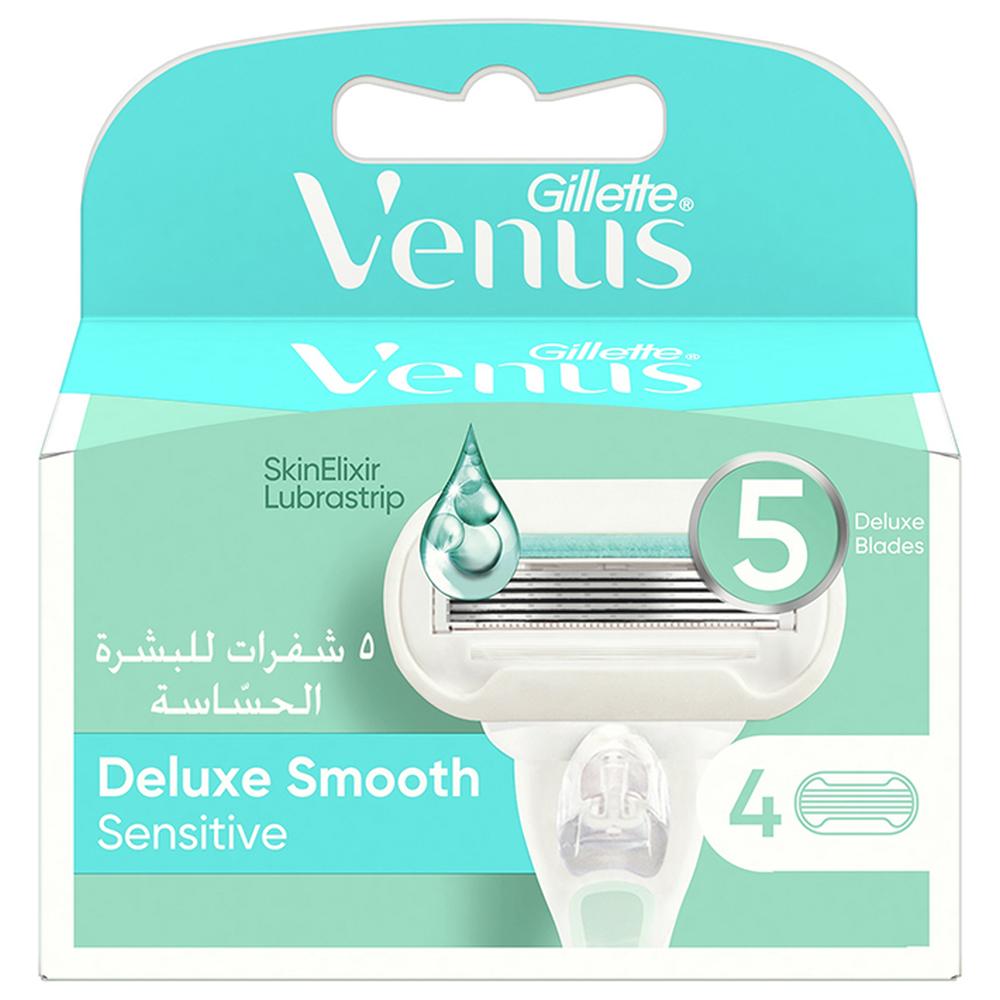 Recharges de lames de rasoir Deluxe Smooth Sensitive 5 lames Venus 4 unités.