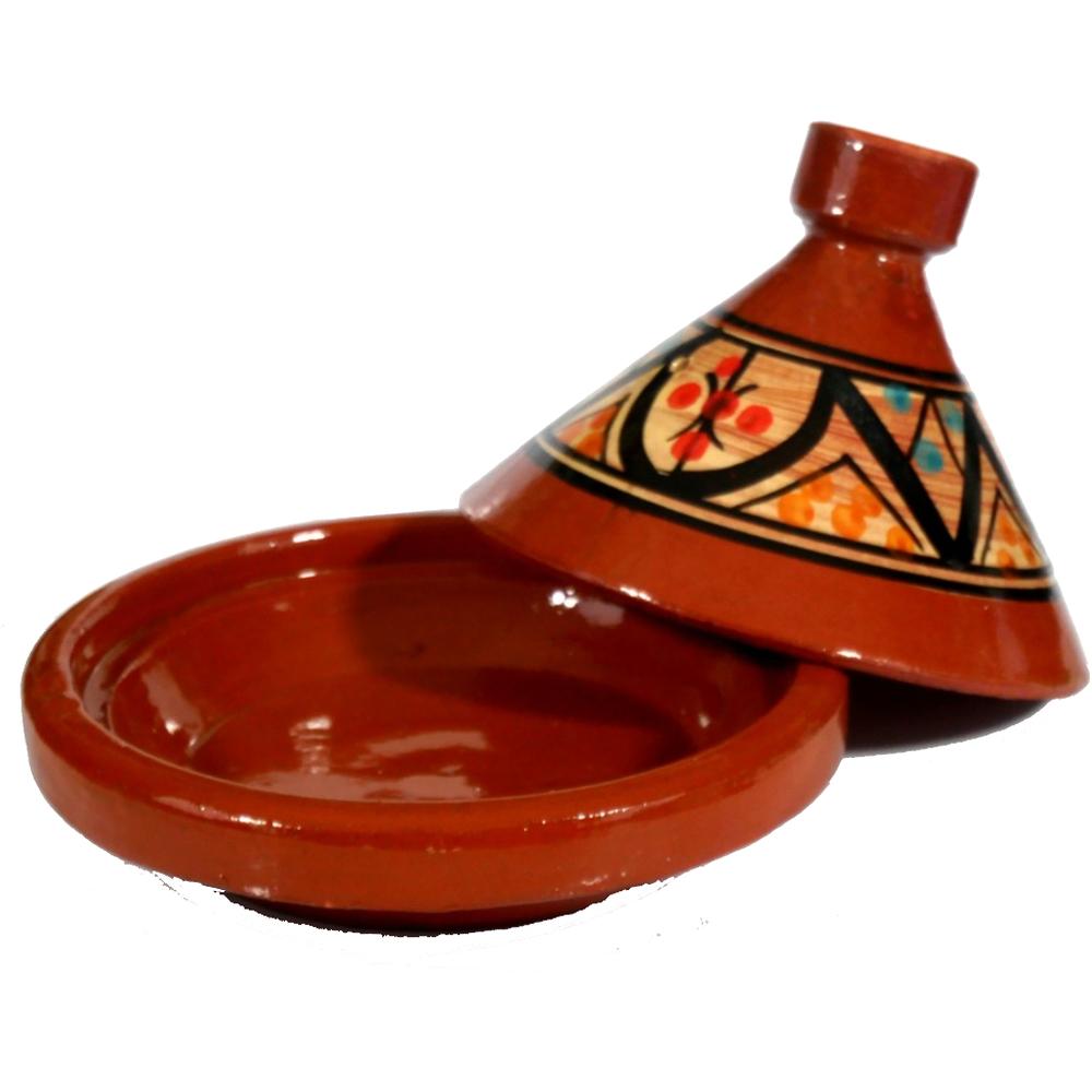 [571406] Tajine Terre Cuite Rouge Avec Motif en Couleur N°2