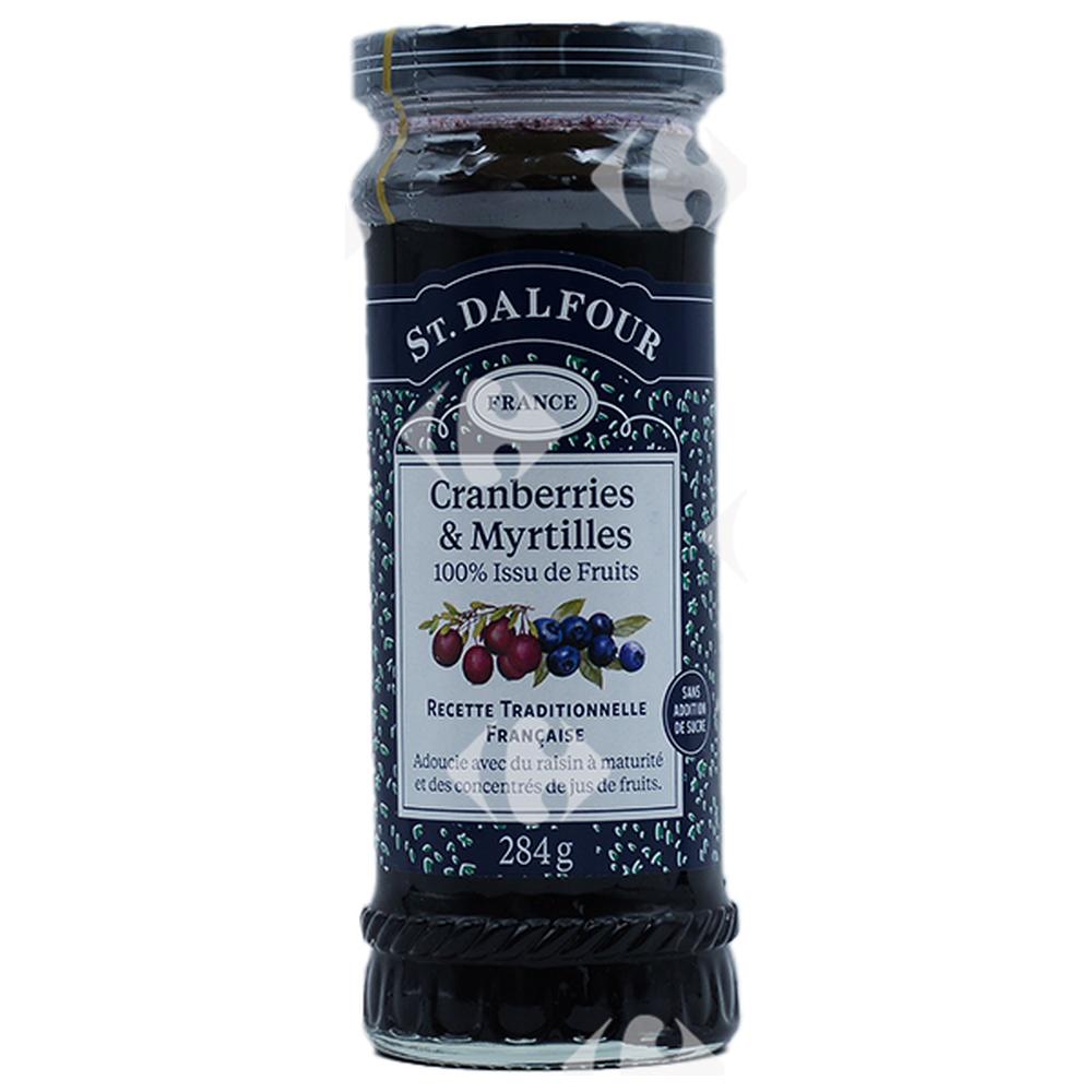 Confiture Airelle et Myrtille Sans Sucre Saint Dalfour 284g.