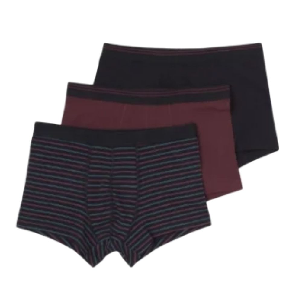 [701851] Lot 3 Boxers Homme Rayés Noir