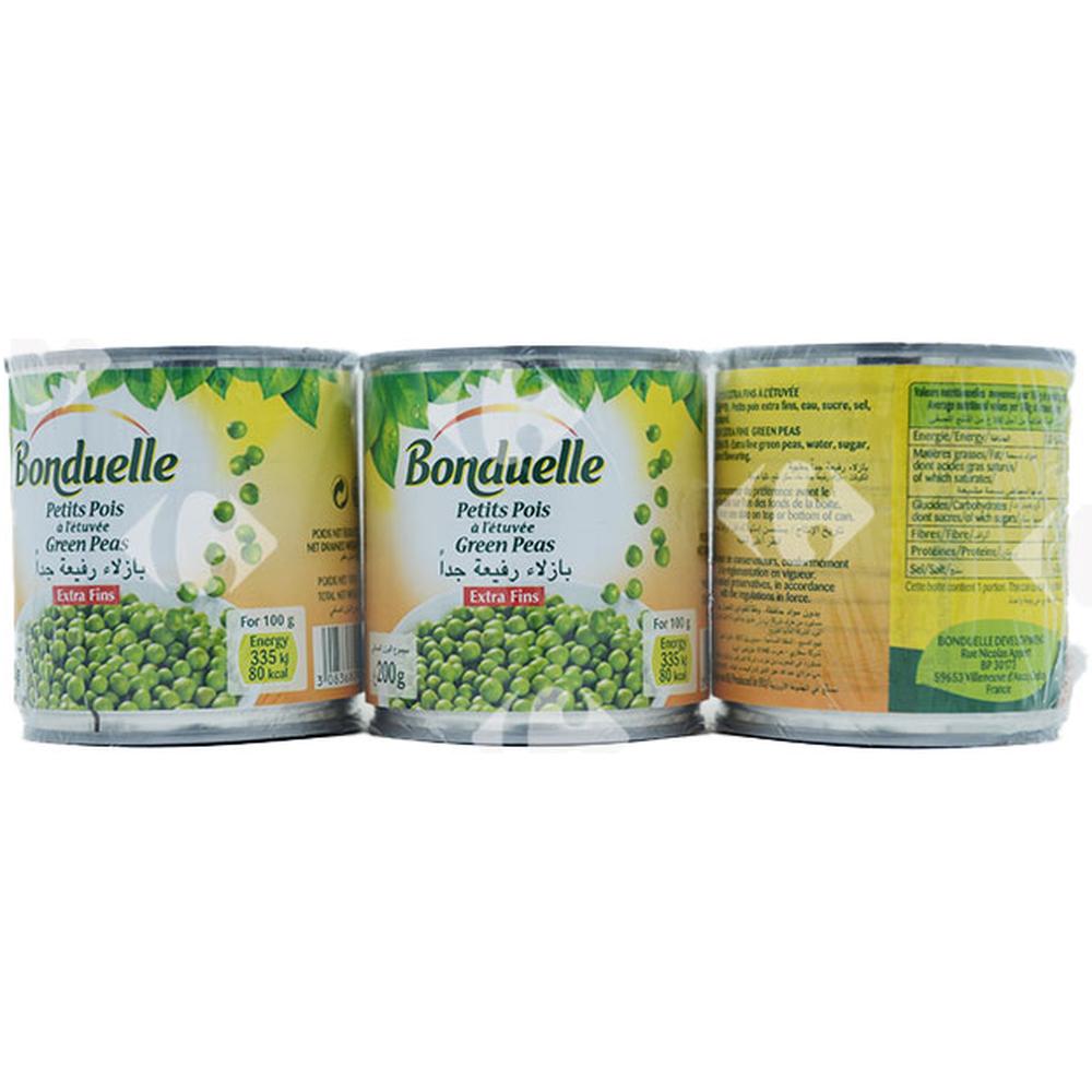 [635896] Pack de Conserves de Petits Pois Très Fins Bonduelle 3X200g.