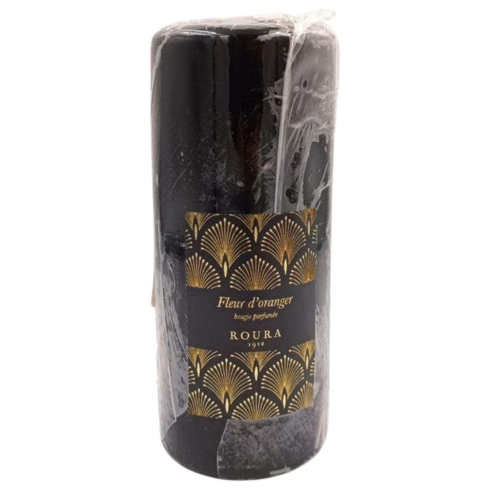 Bougie Parfumée Cylindrique Noir Fleur d'Oranger.