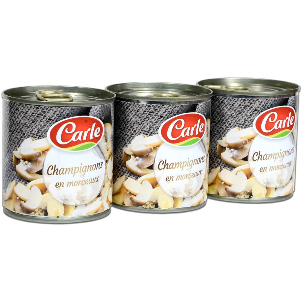 [148906] Pack de Trois de Conserves de Champignons en Morceaux Carle 200g